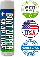 Zipper Wax Zip Lube - Marine Grade Zipper Lubricant Stick and Tool for Boat Canvas, Bimini Snaps, Metal Zippers, Jackets