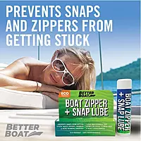 Zipper Wax Zip Lube - Marine Grade Zipper Lubricant Stick and Tool for Boat Canvas, Bimini Snaps, Metal Zippers, Jackets