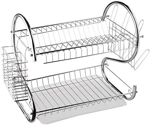 BETTER CHEF Chrome Dish Rack with Mug Stand & Cutlery Holder