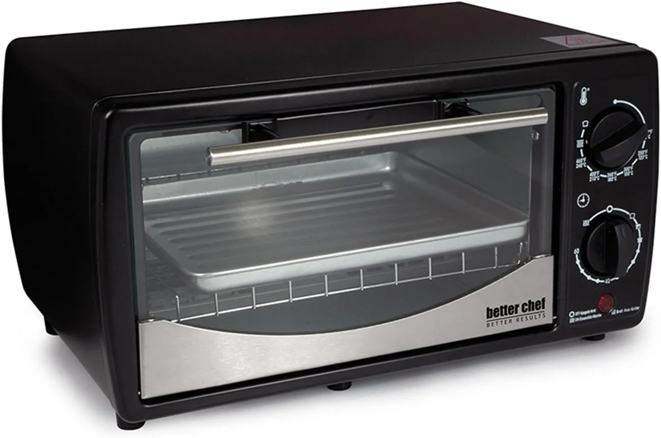 BETTER CHEF Basic Toaster Oven | 4-Slice | 60-Minute Timer