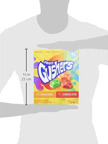 Betty Crocker Fruit Gushers Fruit Snacks, 42 x 0.8 oz Pouches