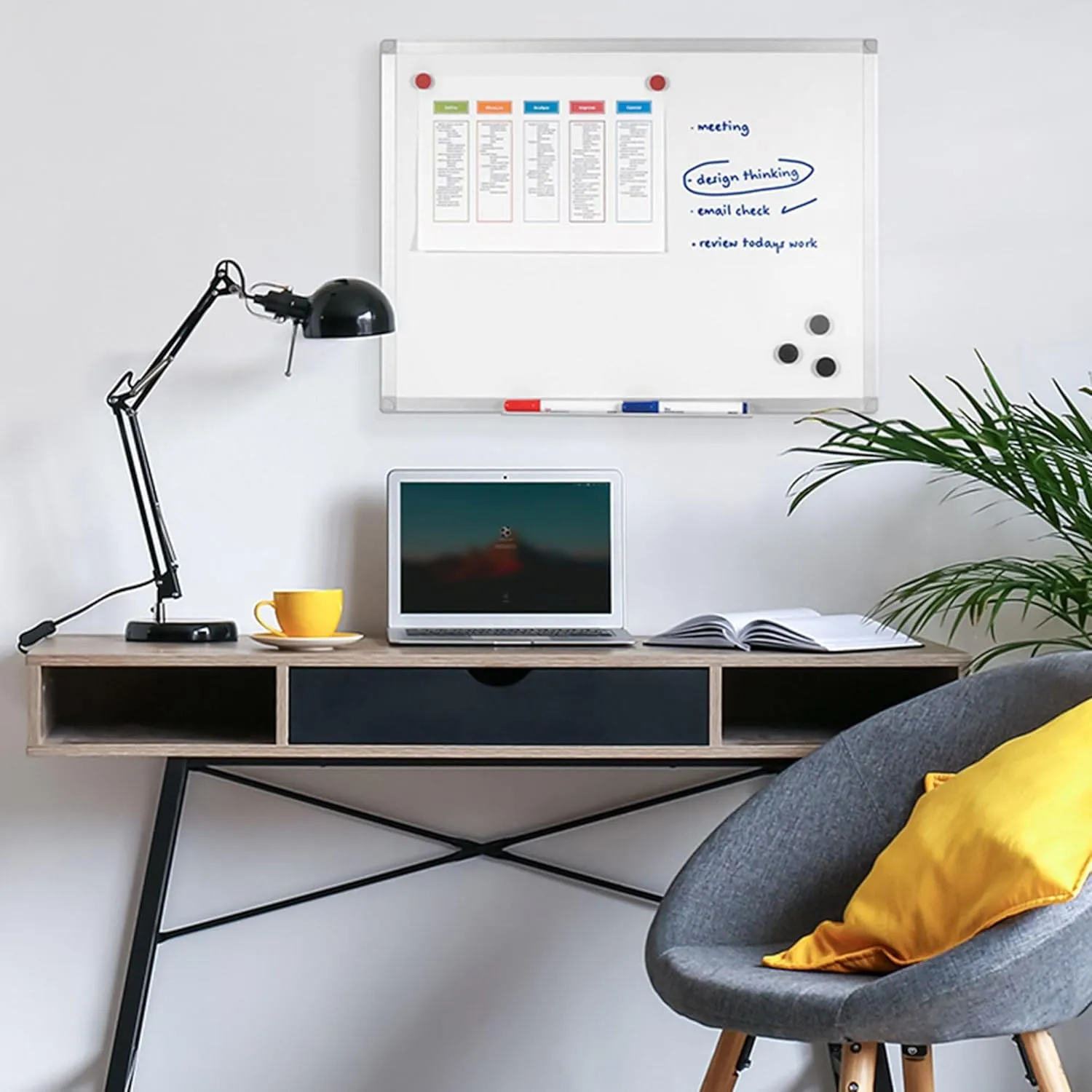 MasterVision Ayda Magnetic Steel Dry Erase Board, 18 x 24 inches