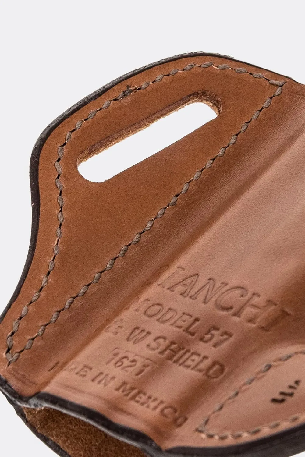 BIANCHI Model 57 Remedy Open-Top Full-Grain Leather Belt Slide Holster