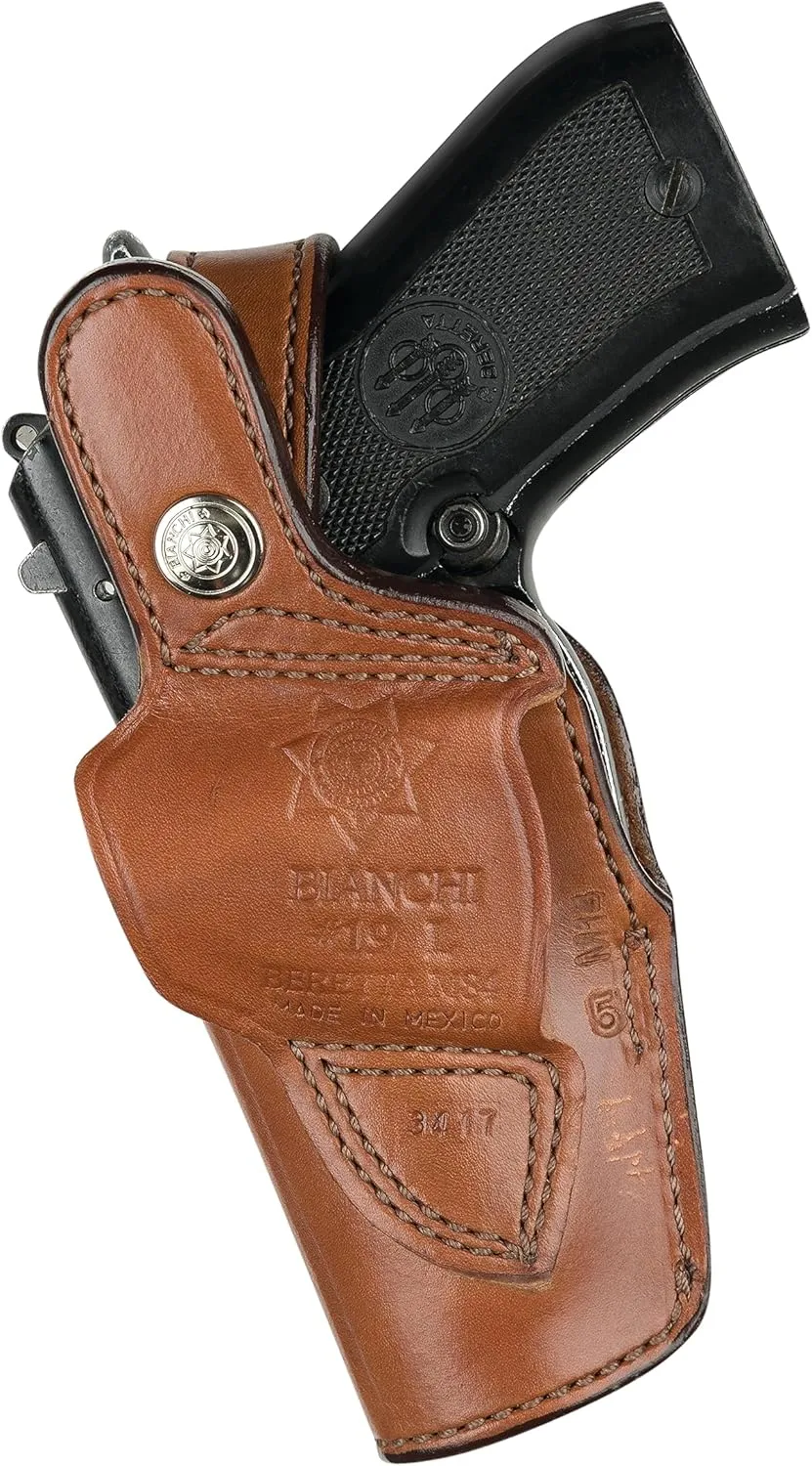 BIANCHI Model 19L Thumbsnap Suede-Lined Leather Belt Slide Holster