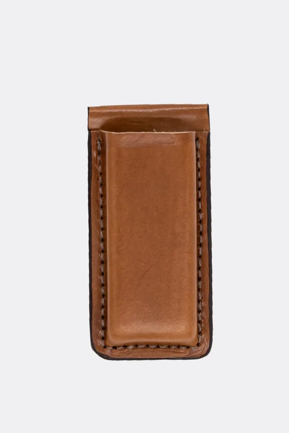 BIANCHI Model 20A Open Top Leather Magazine Pouch with Spring-Steel Belt Clip