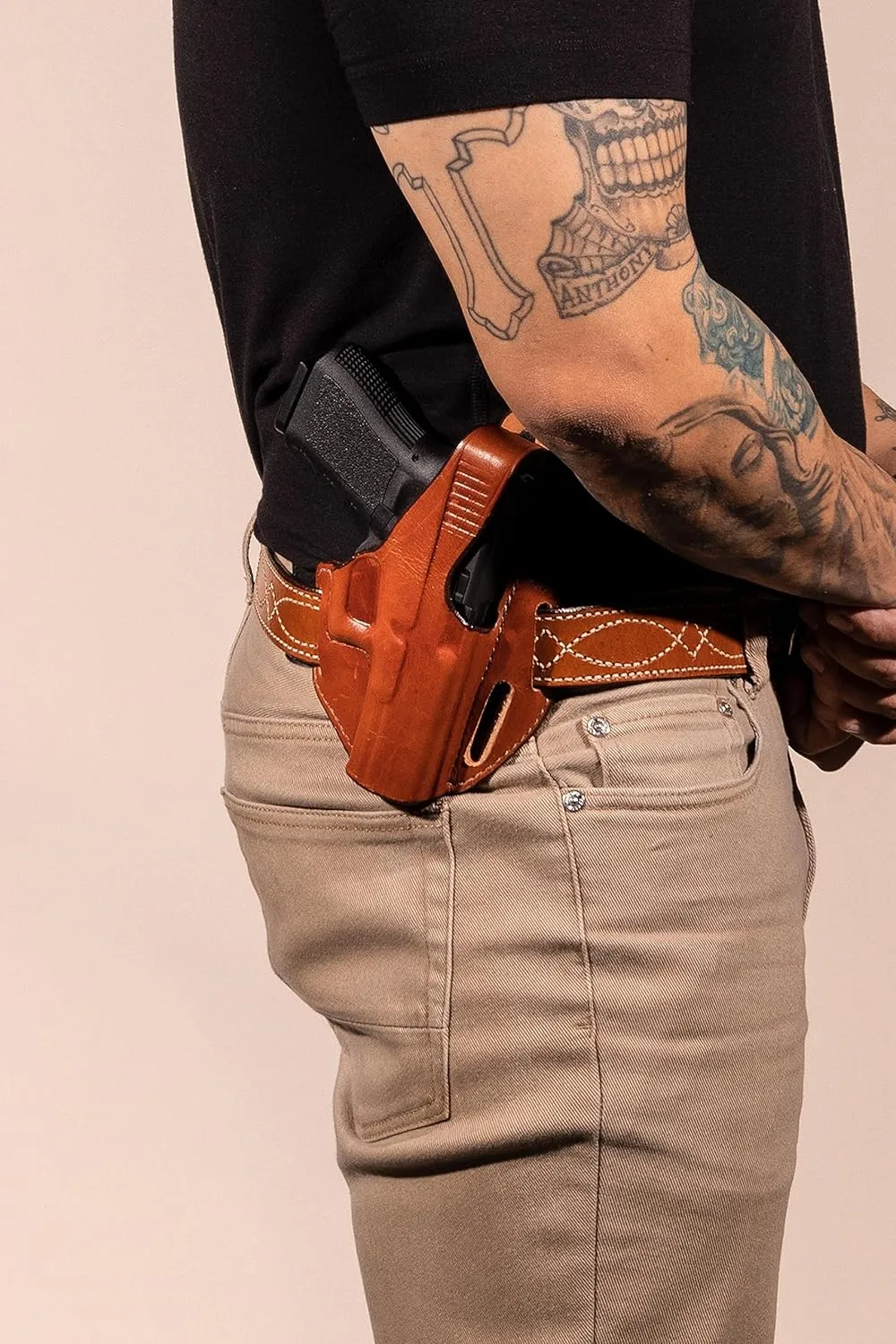 BIANCHI Model 77 Piranha Pancake-Style Leather Holster