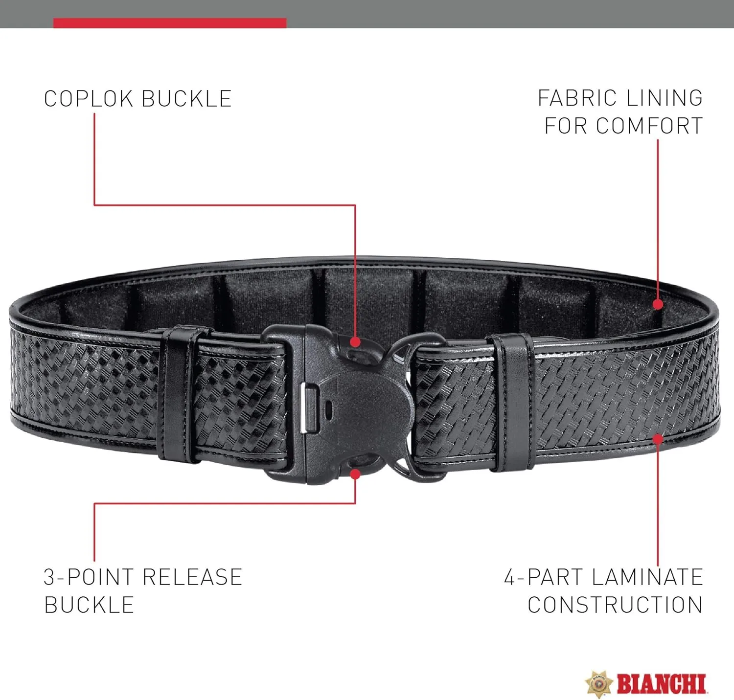 BIANCHI 7955 ErgoTek Duty Belt - 2.25 in (58 mm)