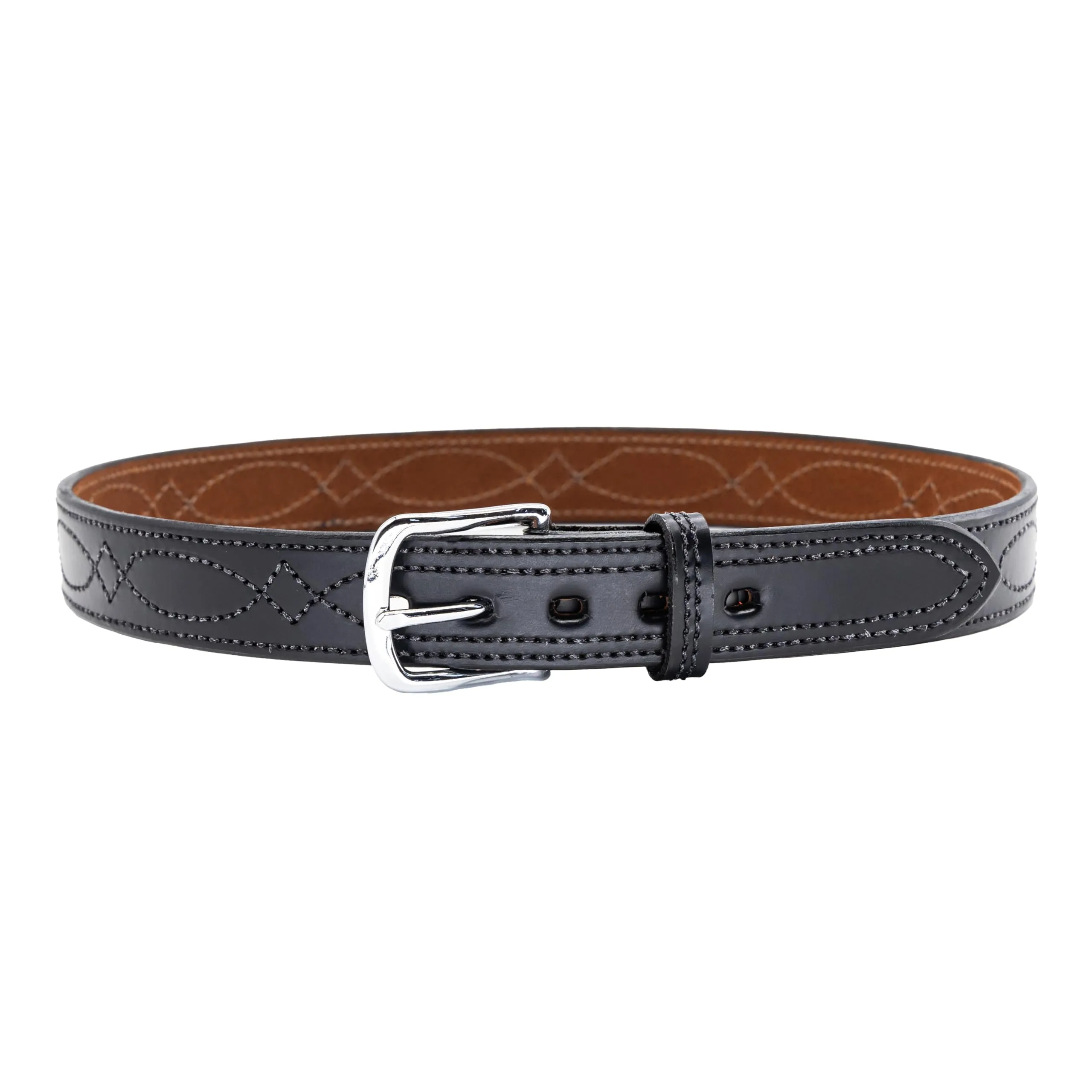 BIANCHI B12 Reversible Fancy Stitched Full-Grain Leather Belt