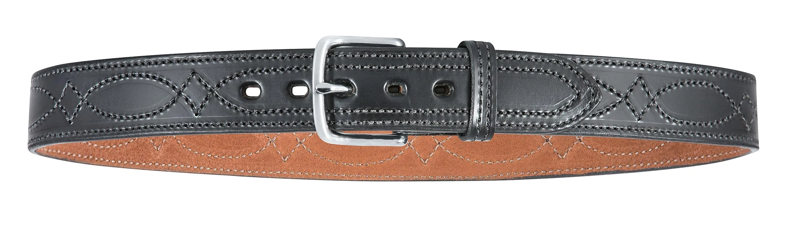 BIANCHI B12 Reversible Fancy Stitched Full-Grain Leather Belt