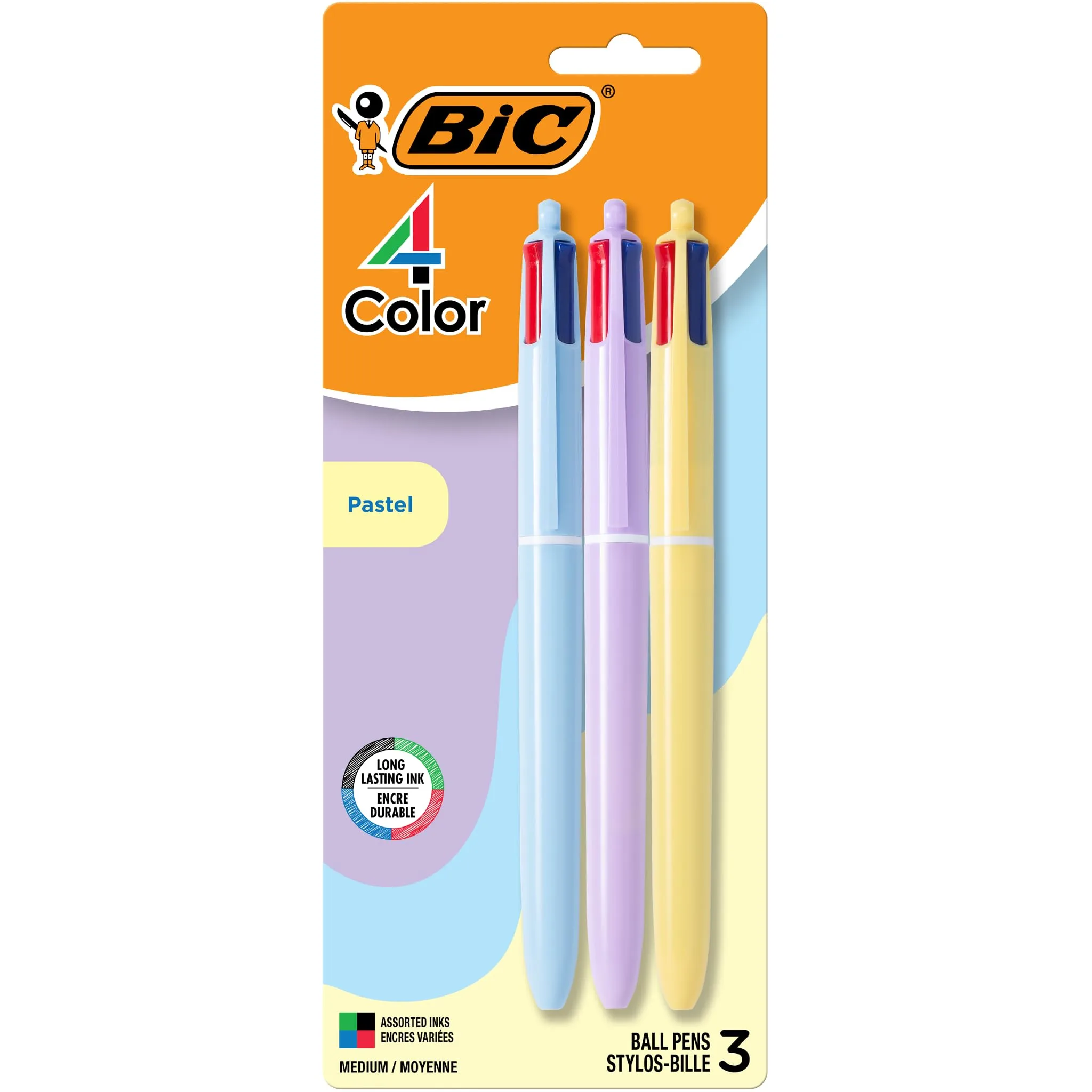 BIC 4-Color Retractable Ballpoint Pen, 1.0 mm Medium Point