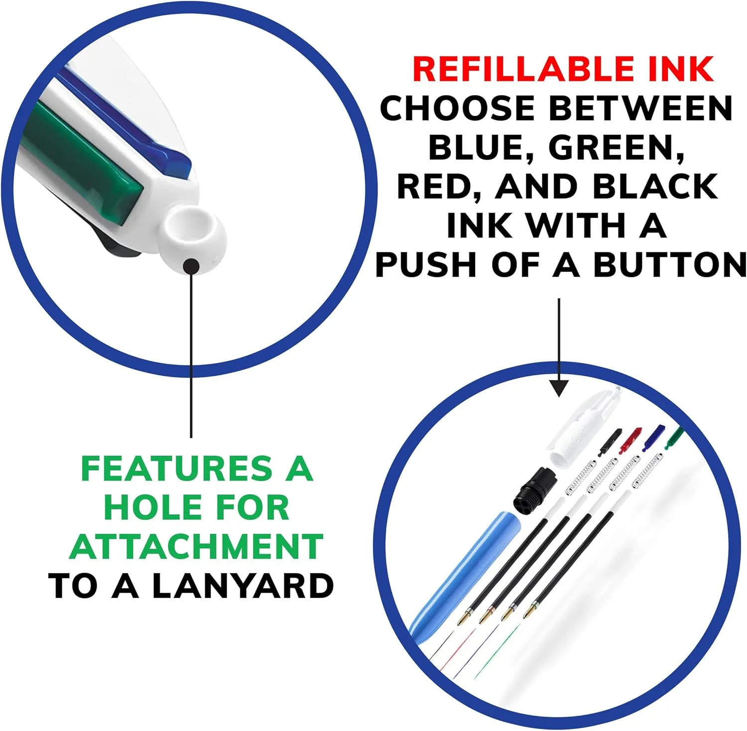 BIC 4-Color Retractable Ballpoint Pen, 1.0 mm Medium Point