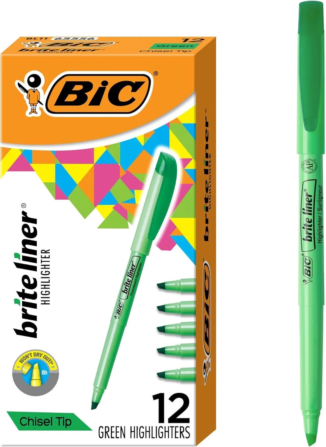 BIC Brite Liner Highlighters, Chisel Tip