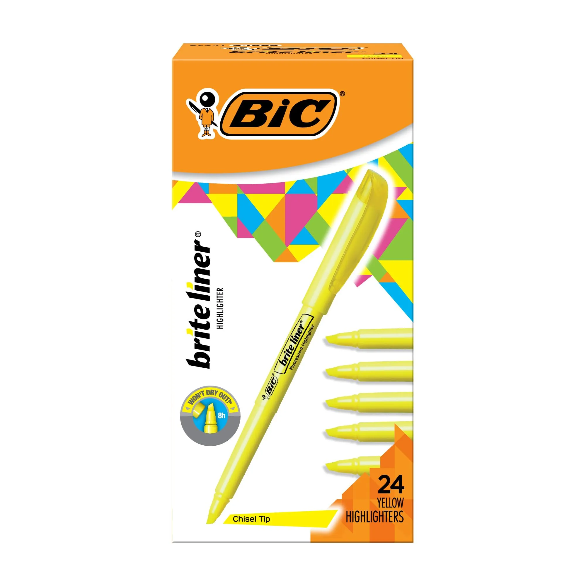 BIC Brite Liner Highlighters, Chisel Tip