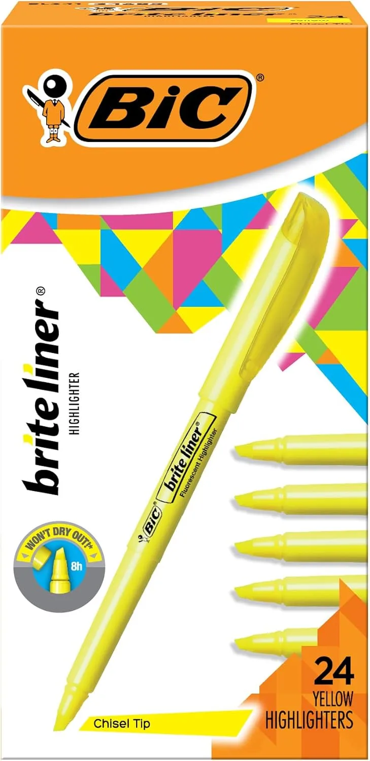BIC Brite Liner Highlighters, Chisel Tip