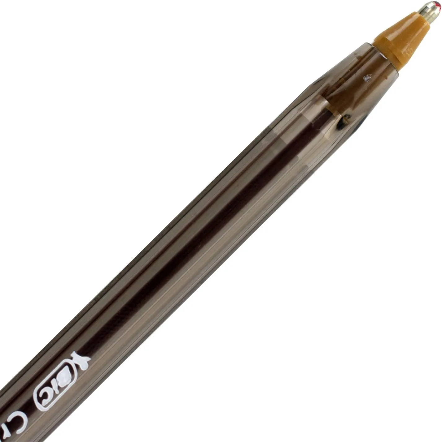 BIC Cristal Xtra Bold Ballpoint Pens, 1.6 mm, Translucent Barrel, Assorted Ink Colors, Pack Of 24 Pens