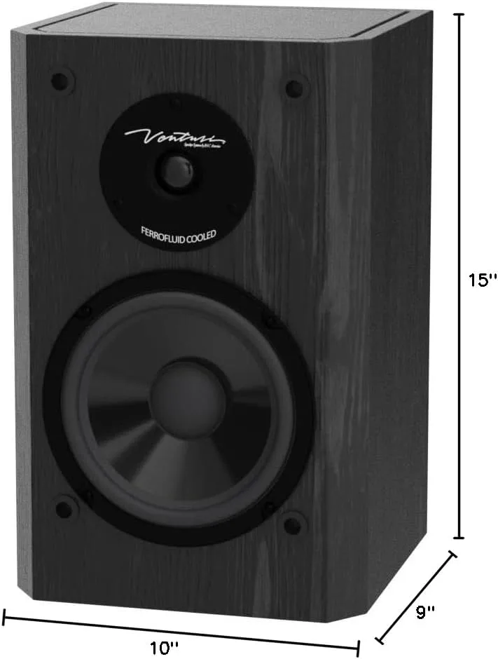 BIC America DV62si Bookshelf Speakers (Pair, Black)
