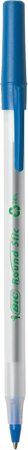 BIC Ecolutions Round Stic Ballpoint Pens, 1.0 mm, 50-Count