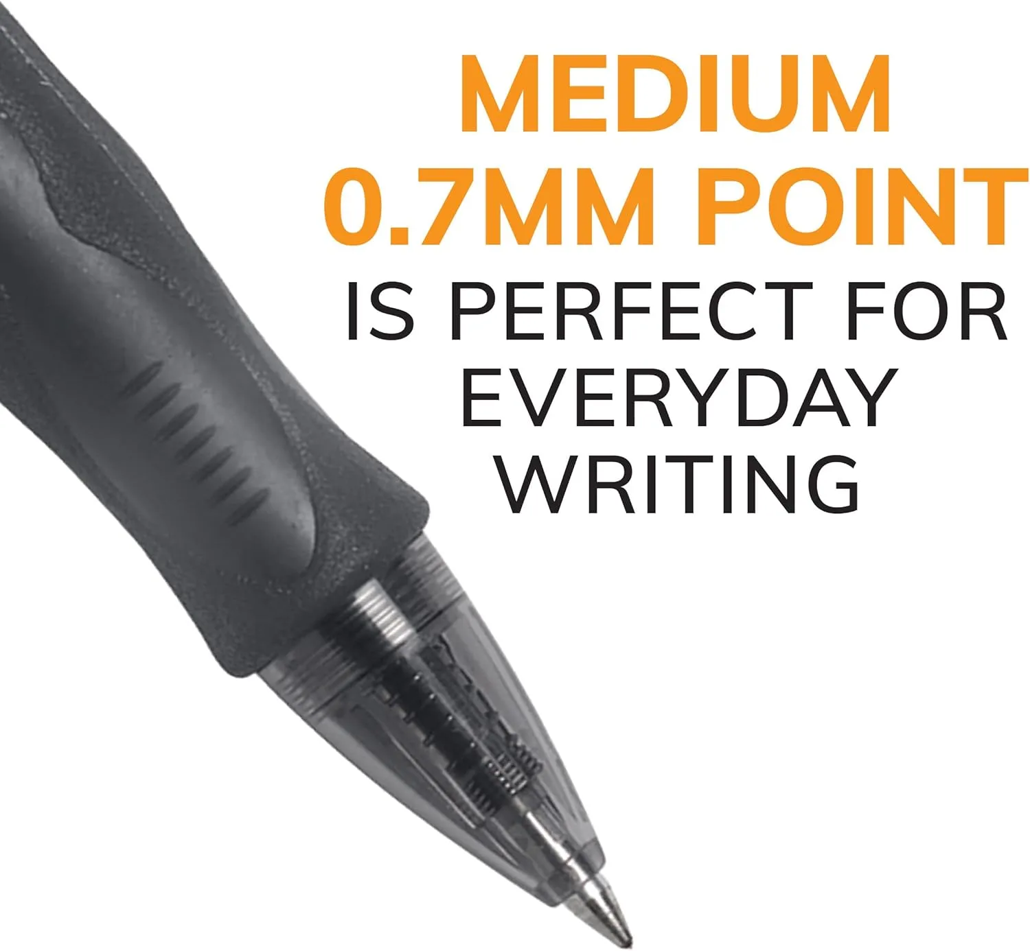 BIC Gelocity Original Black Gel Pens, Medium Point (0.7mm), 24-Count Pack, Retractable Gel Pens With Comfortable Grip Black 24 Count (Pack of 1)