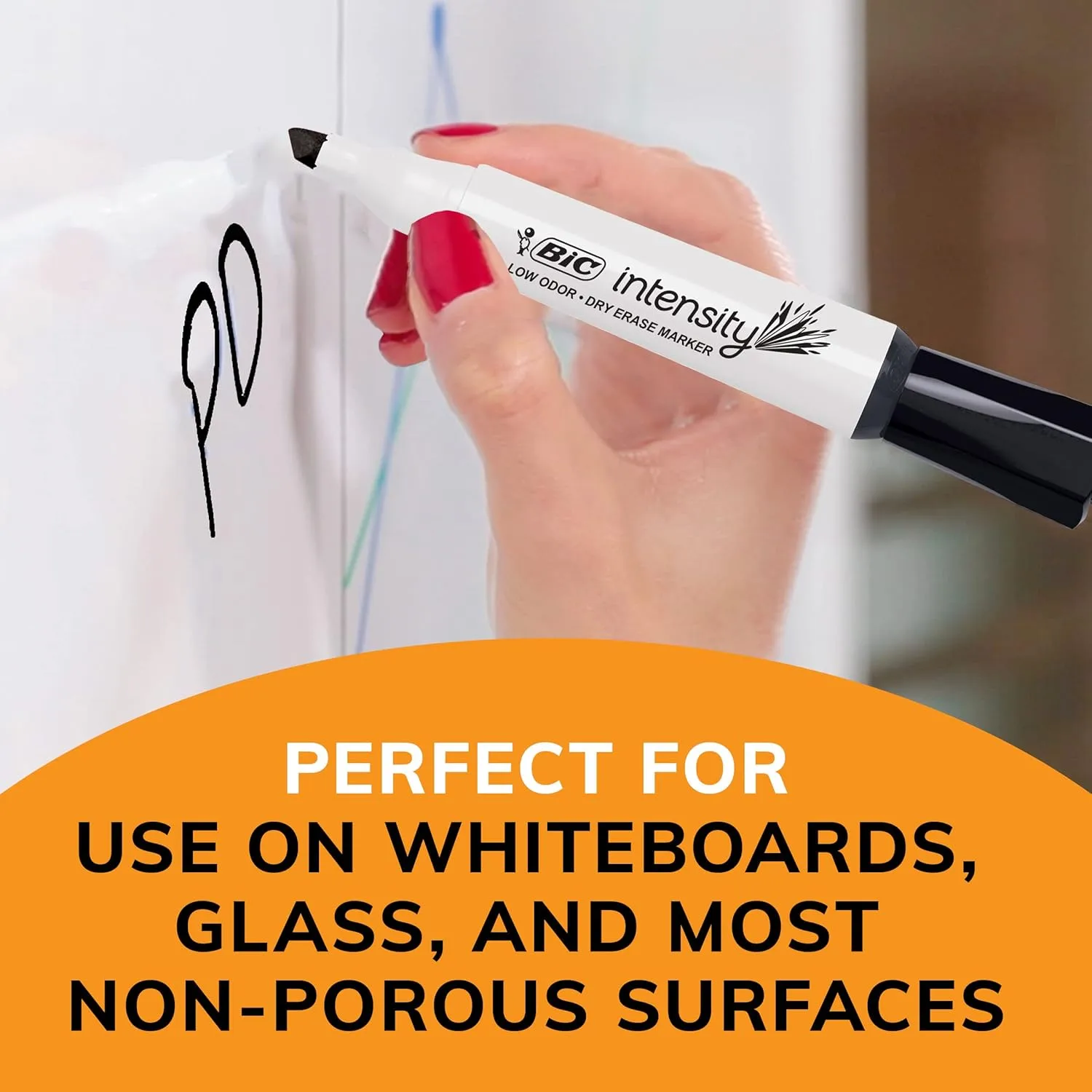 BIC Intensity Low Odor Black Chisel Tip Dry Erase Markers, 12 Count