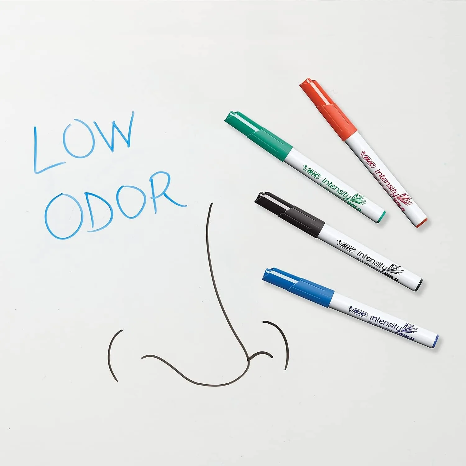 BIC Intensity Black Low Odor Dry Erase Markers, Fine Tip, 12-Count