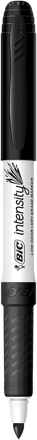 BIC Intensity Black Low Odor Dry Erase Markers, Fine Tip, 12-Count
