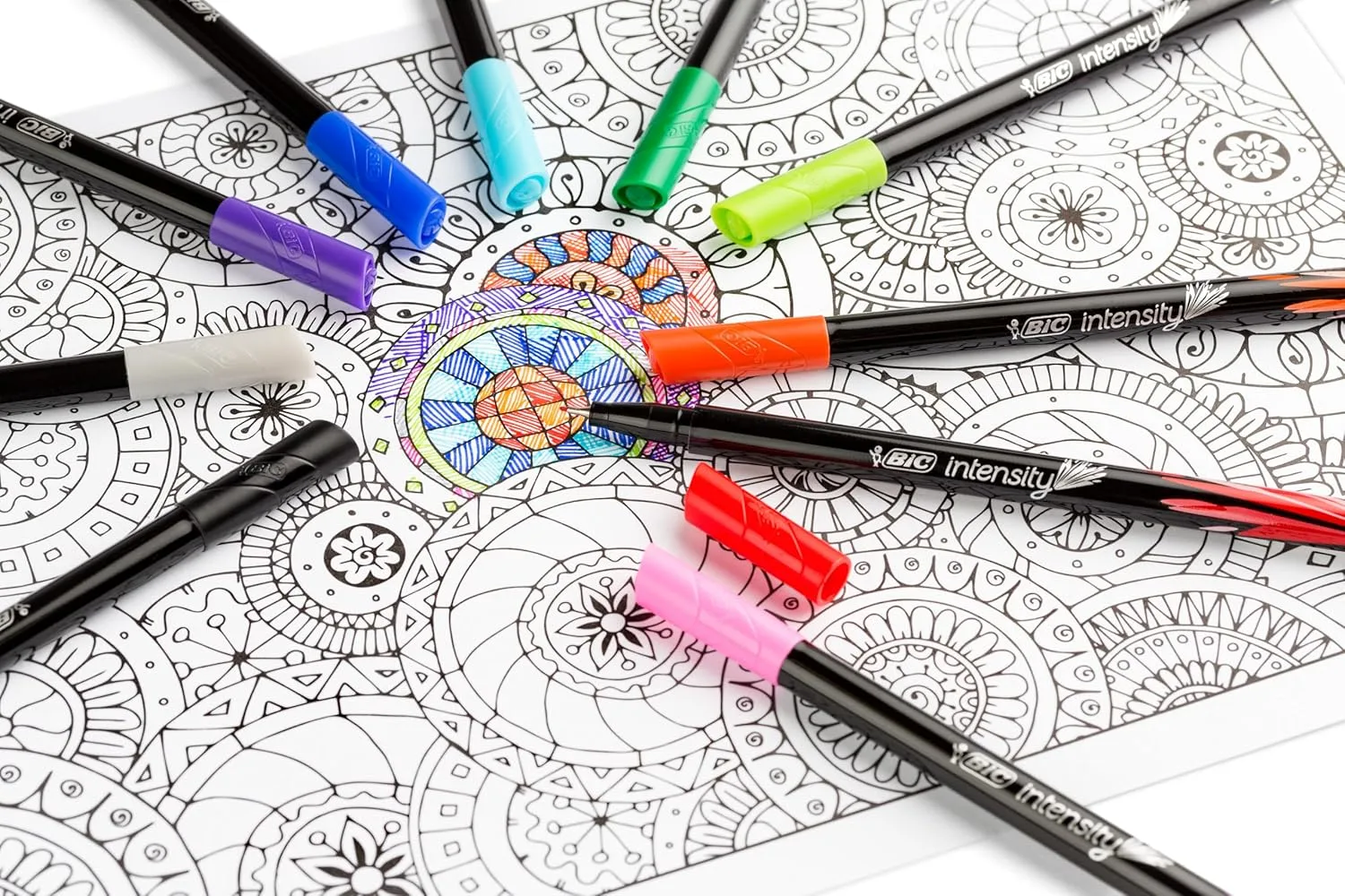 BIC Intensity Fineliner Marker Pen Set, Fine Point Pens (0.4 mm), Assorted Colors, 10-Count Pack, Markers for School Fine Point 10 Count (Pack of 1)