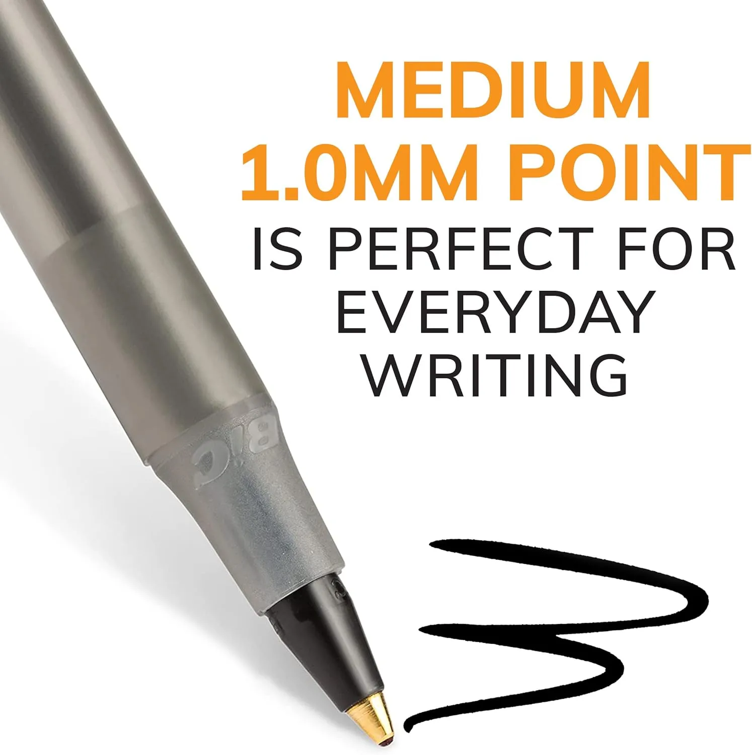 BIC Round Stic Xtra Life Black Ballpoint Pens, 1.0 mm Medium, 240-Count