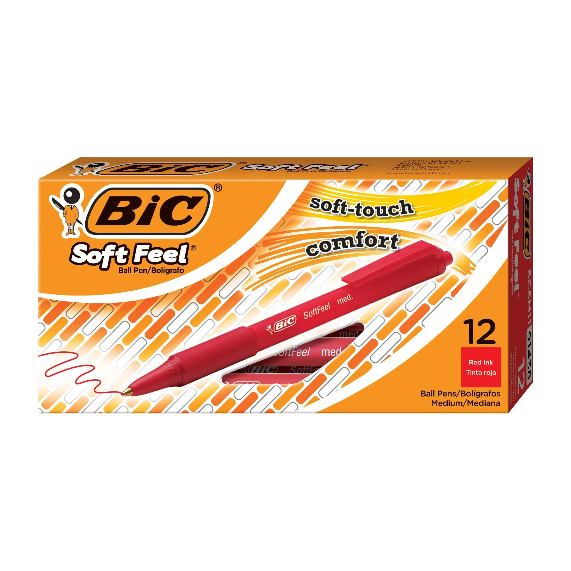 BIC Soft Feel Retractable Ballpoint Pens, Medium Point (1.0 mm)