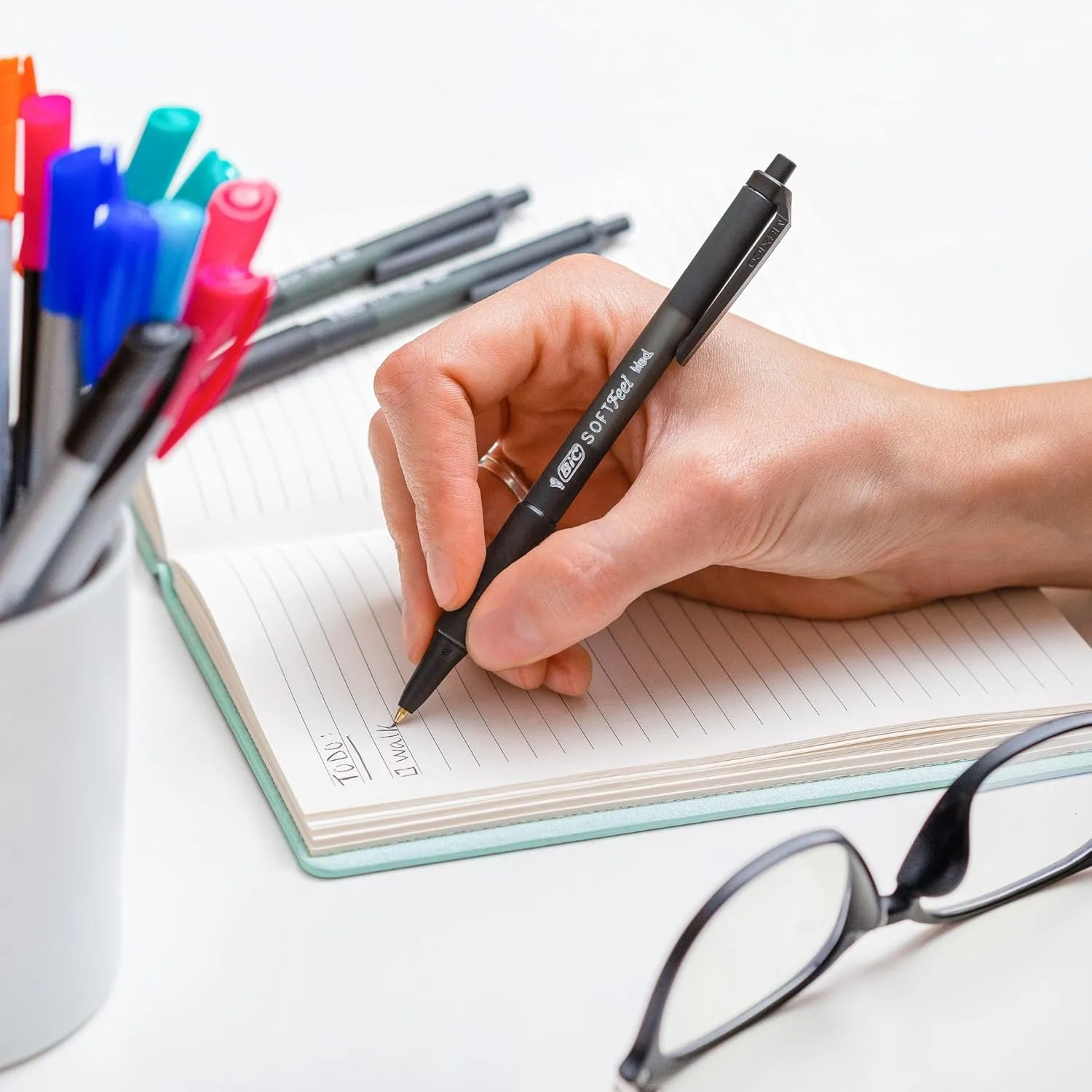 BIC Soft Feel Retractable Ballpoint Pens, Medium Point (1.0 mm)