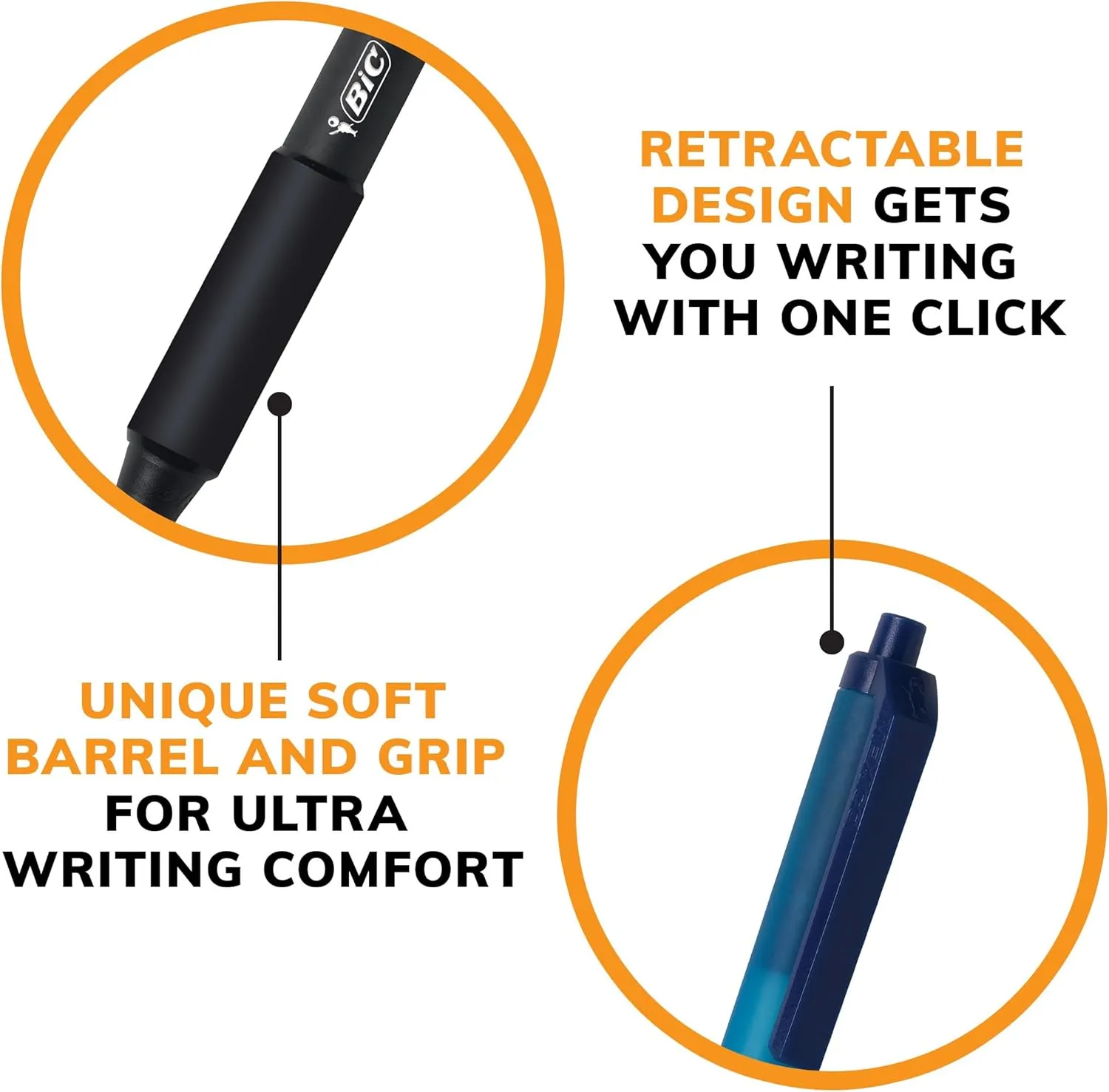 BIC Soft Feel Retractable Ballpoint Pens, Medium Point (1.0 mm)