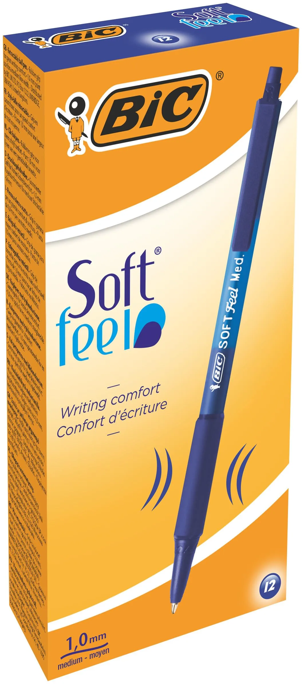 BIC Soft Feel Retractable Ballpoint Pens, Medium Point (1.0 mm)