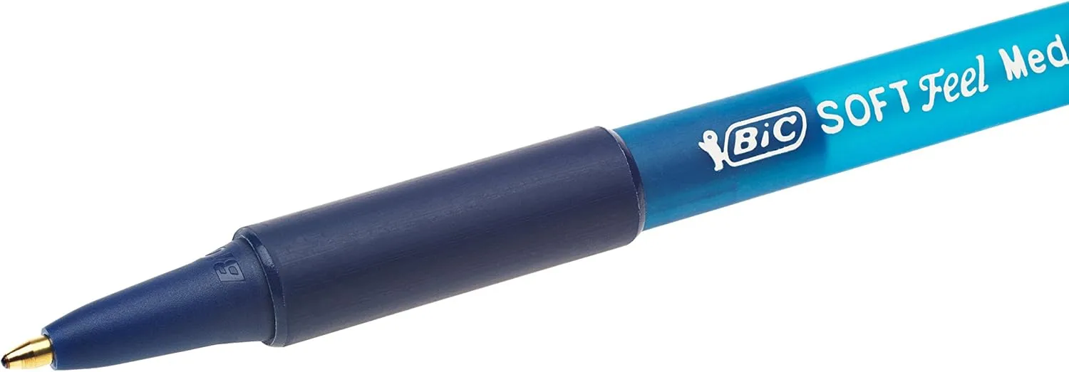 BIC Soft Feel Retractable Ballpoint Pens, Medium Point (1.0 mm)