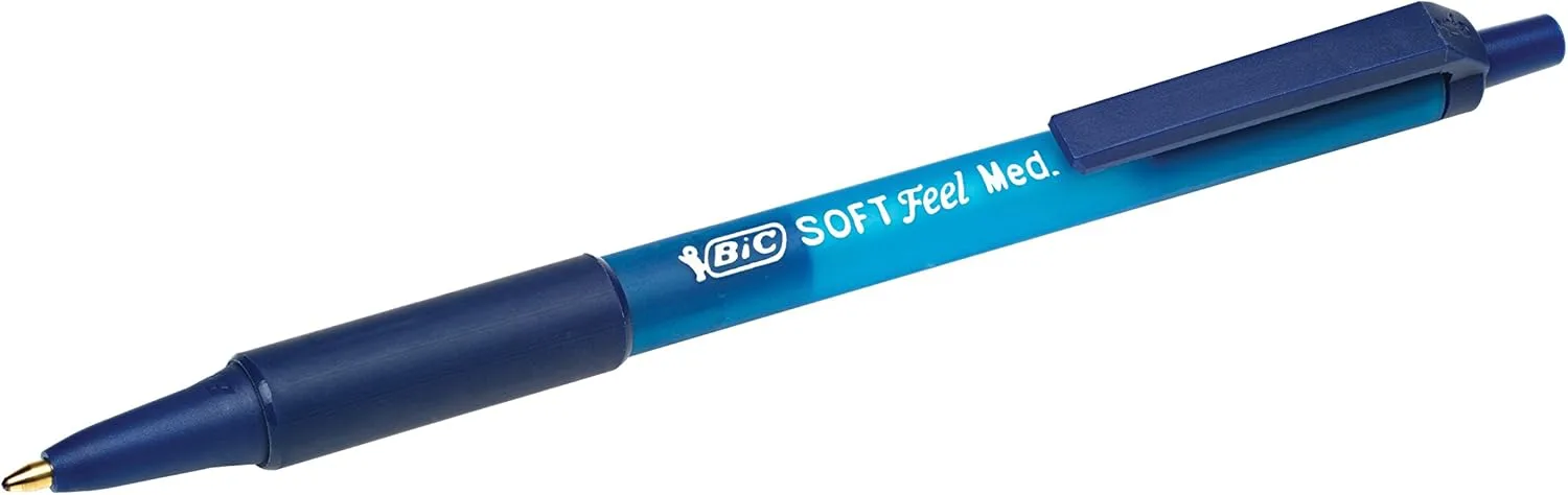 BIC Soft Feel Retractable Ballpoint Pens, Medium Point (1.0 mm)