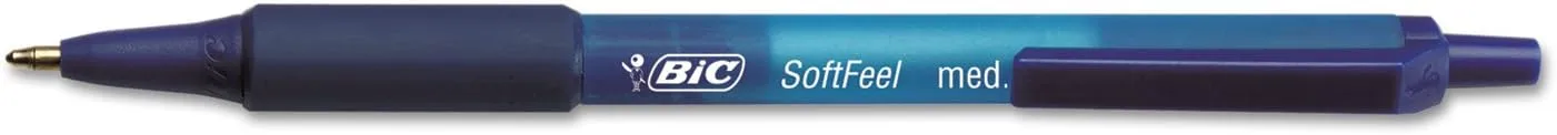 BIC Soft Feel Blue Retractable Ballpoint Pens, Medium Point (1.0mm), 36-Count