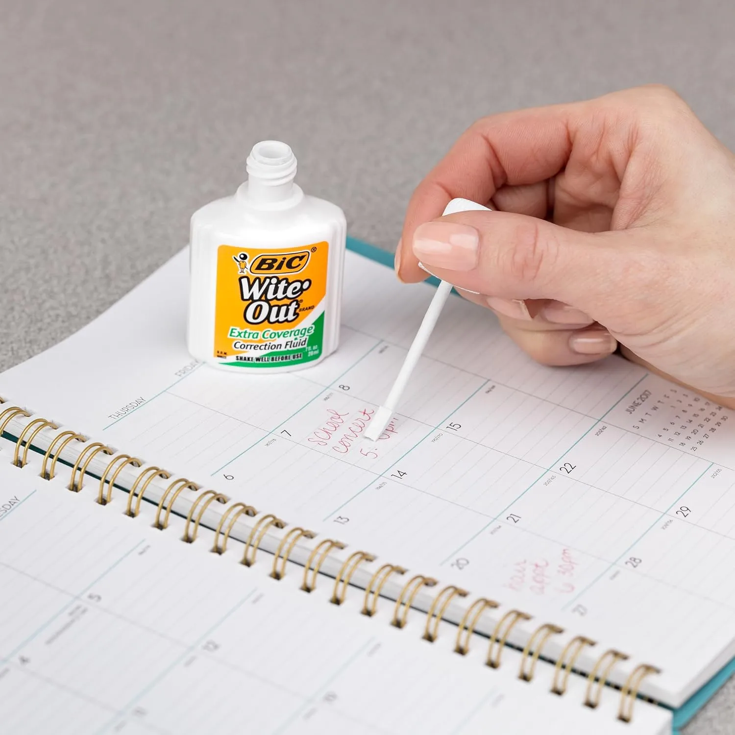 BIC Wite-Out Extra Coverage Correction Fluid, 20 mL Bottles, White, Pack Of 2