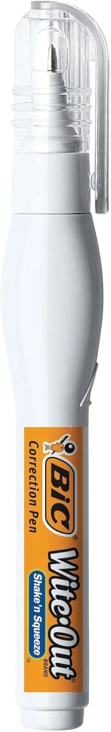 BIC Wite-Out Shake 'n Squeeze Correction Pen, 8 ml, 4-Pack