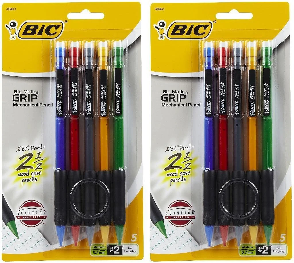 BIC Xtra Comfort Mechanical Pencils, 0.7 mm, Assorted Barrel Colors, Pack Of 6