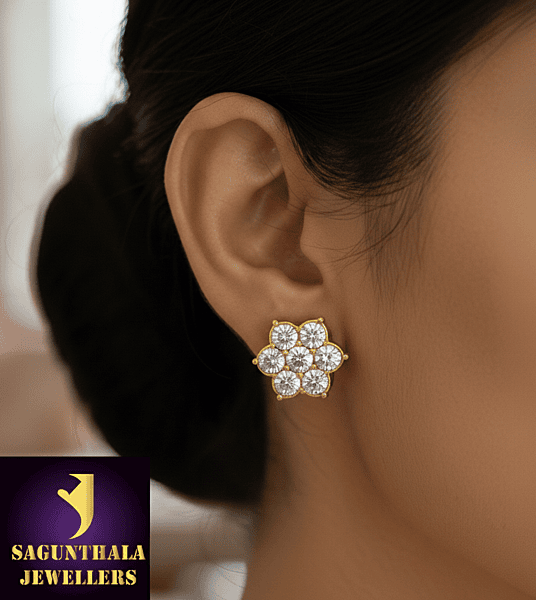 7 STONE DIAMOND BIG STUDS