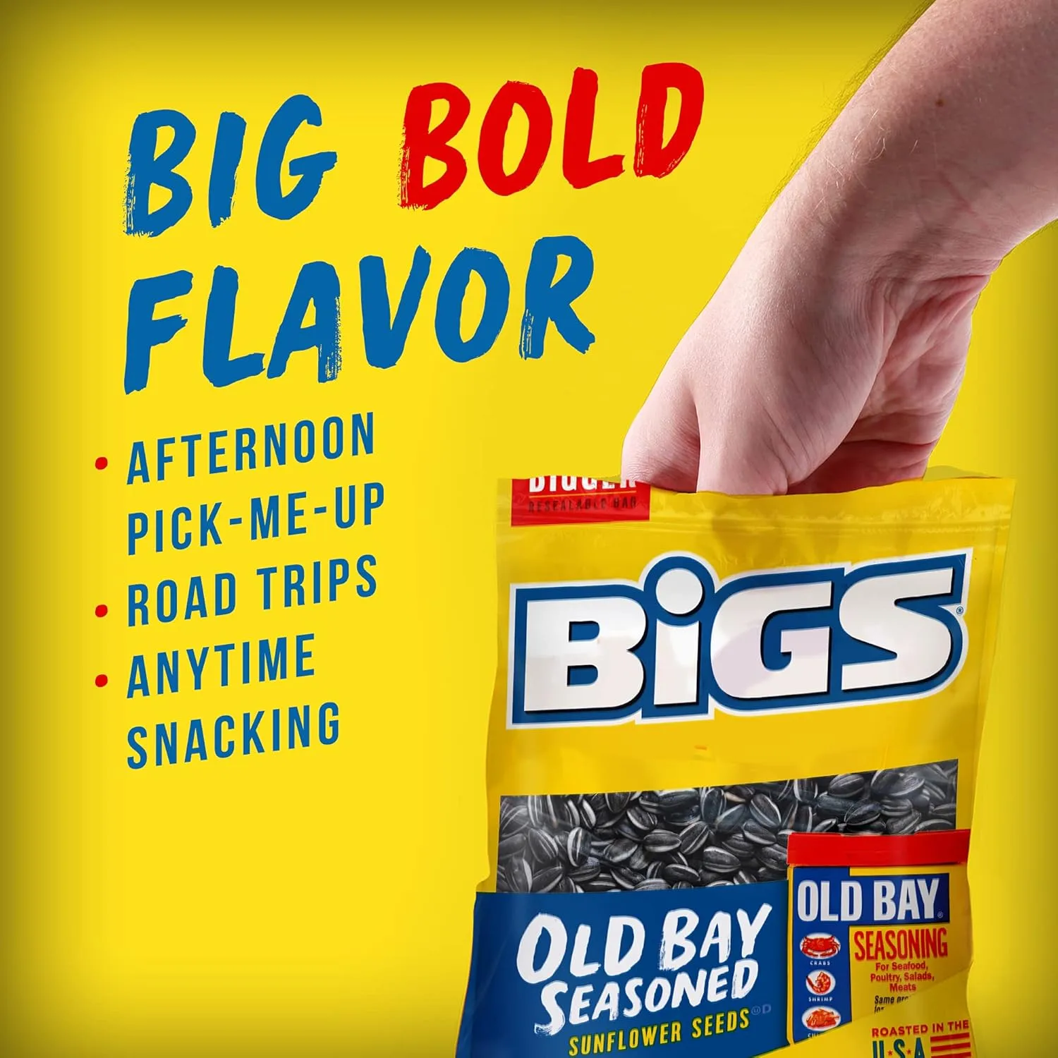 BIGS Sunflower Seeds, Old Bay Seasoned Flavor, 5.35 oz. (Pack of 12)