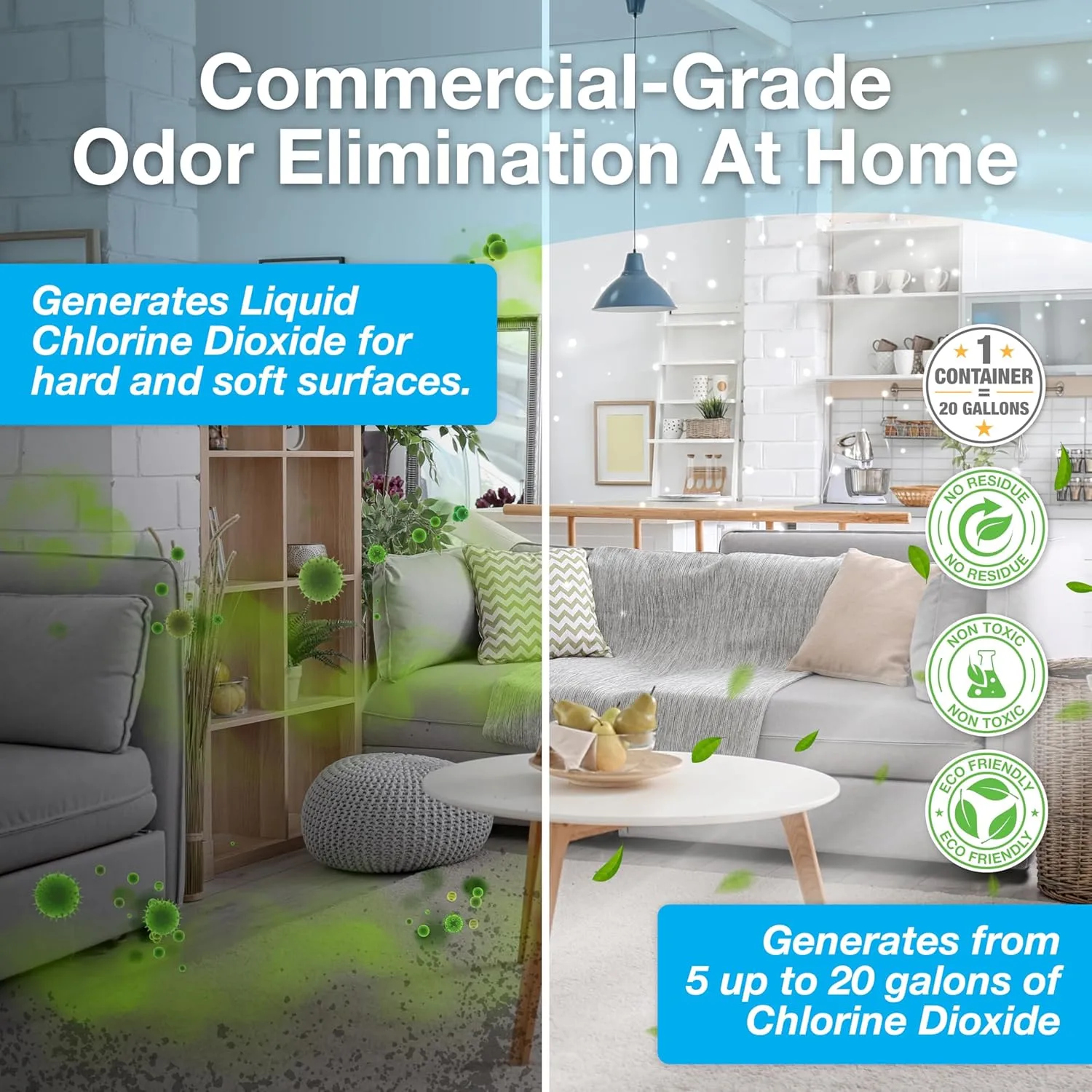 Biocide Systems Liquid Shocker Odor Eliminator, Unscented, Makes Up to 20 gal.