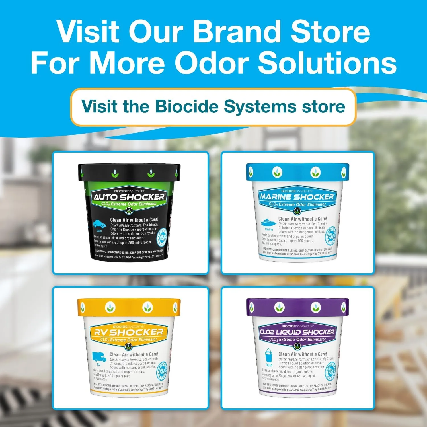 Biocide Marine Shocker Odor Eliminator - Eco-Friendly, Up to 250 cu ft