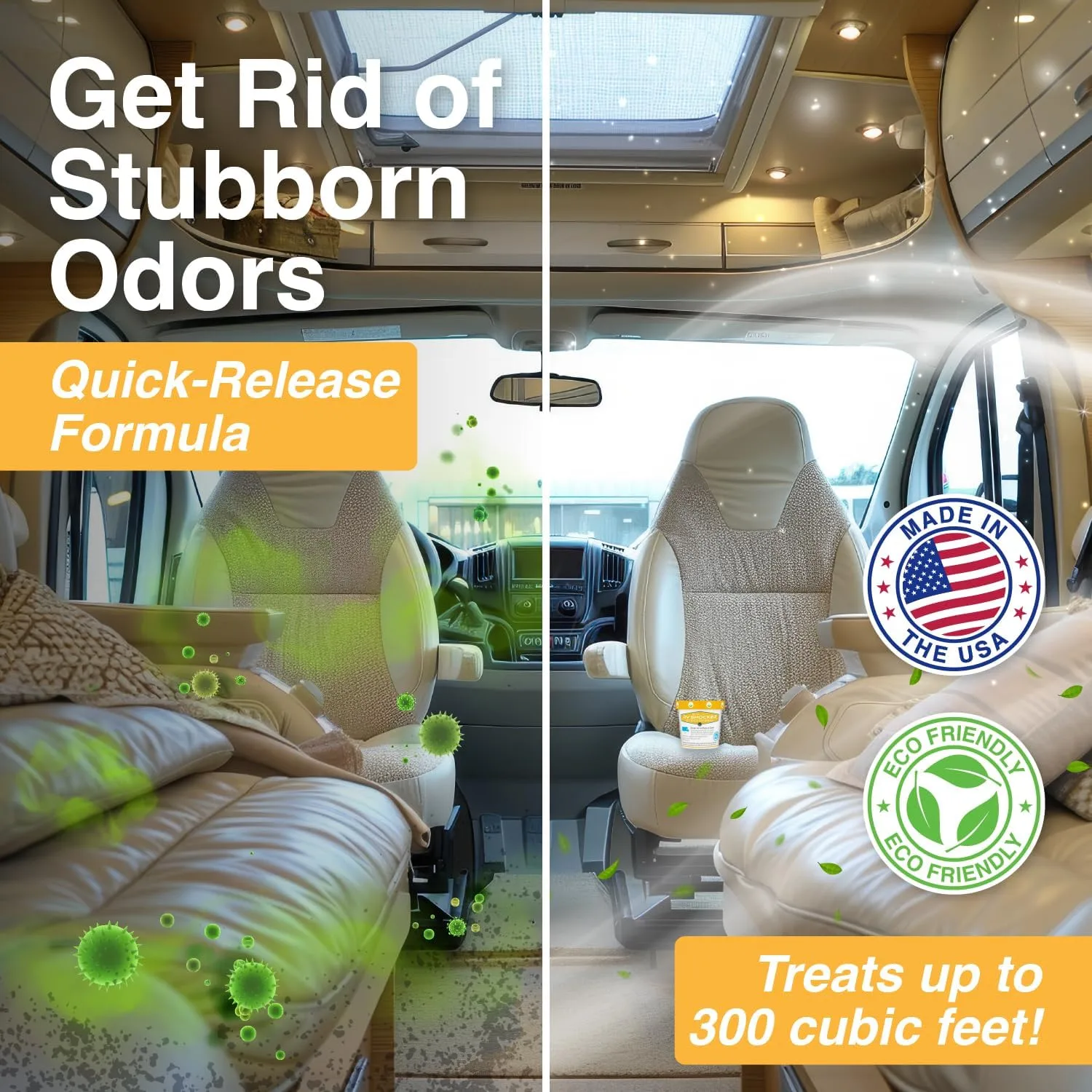 Biocide Systems RV Shocker Odor Eliminator for Camper & Trailer — Up to 400 sq ft