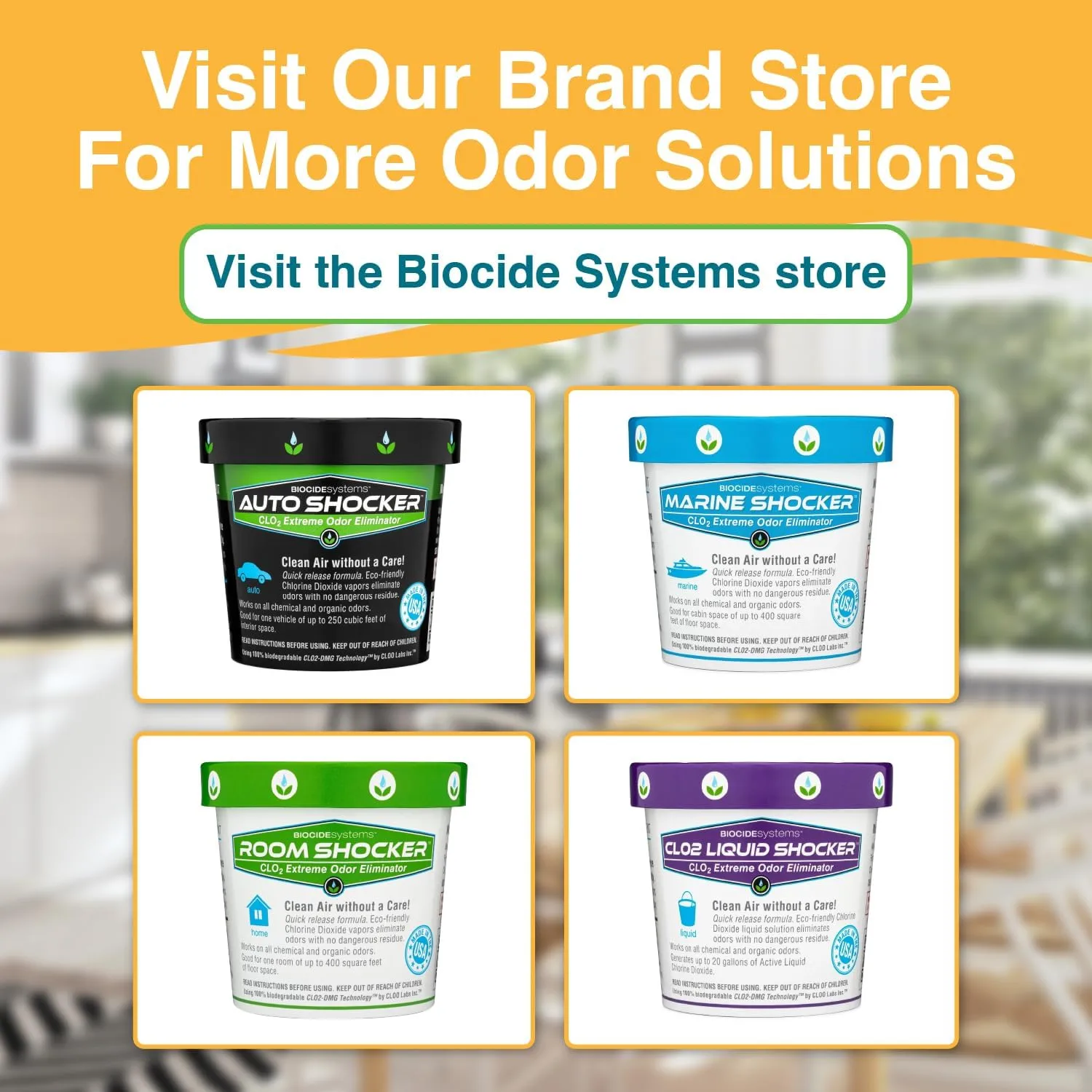Biocide Systems RV Shocker Odor Eliminator for Camper & Trailer — Up to 400 sq ft