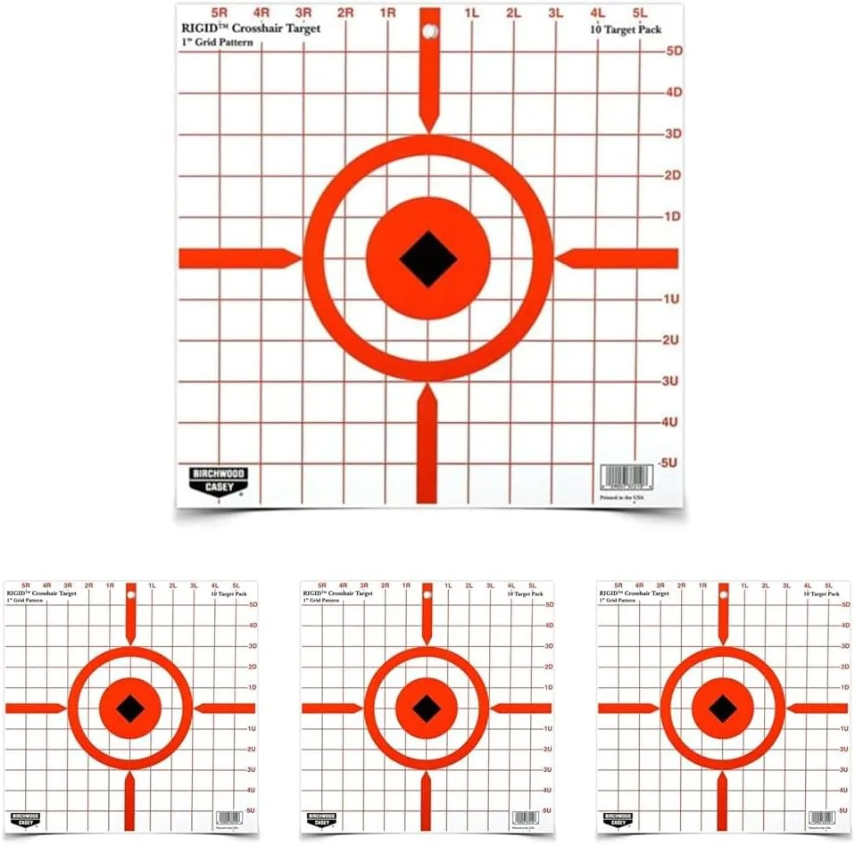 BIRCHWOOD CASEY Rigid 12" High-Contrast Corrugated Paper Shooting Targets - 10 Targets