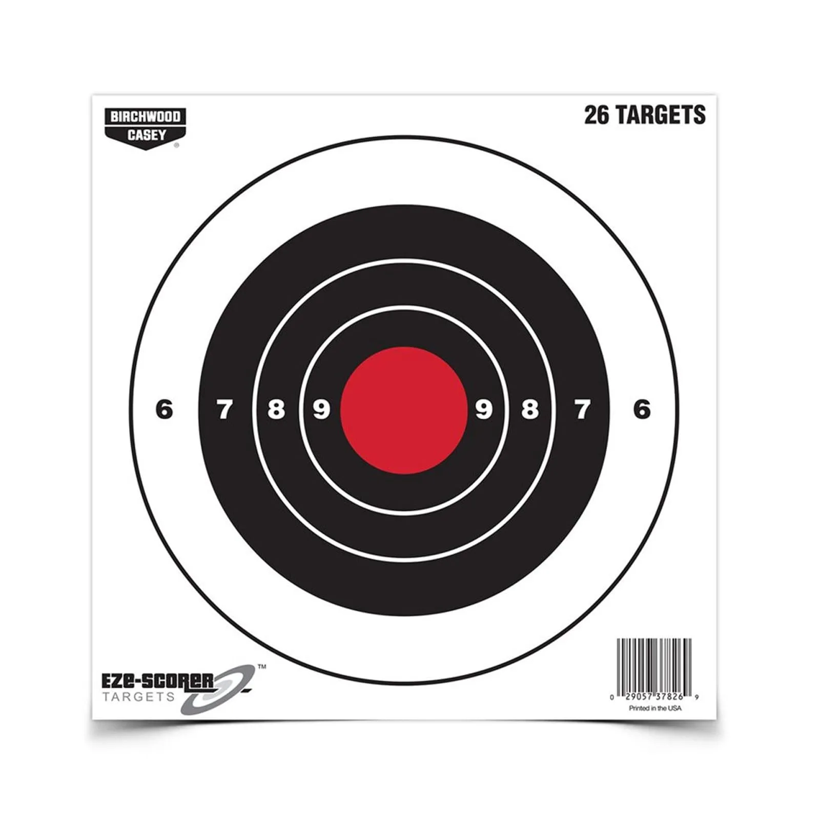 BIRCHWOOD CASEY 8" Eze-Scorer Bull's-Eye Practice Shoot-Up Brilliant White Paper Targets for Indoor and Outdoor Use