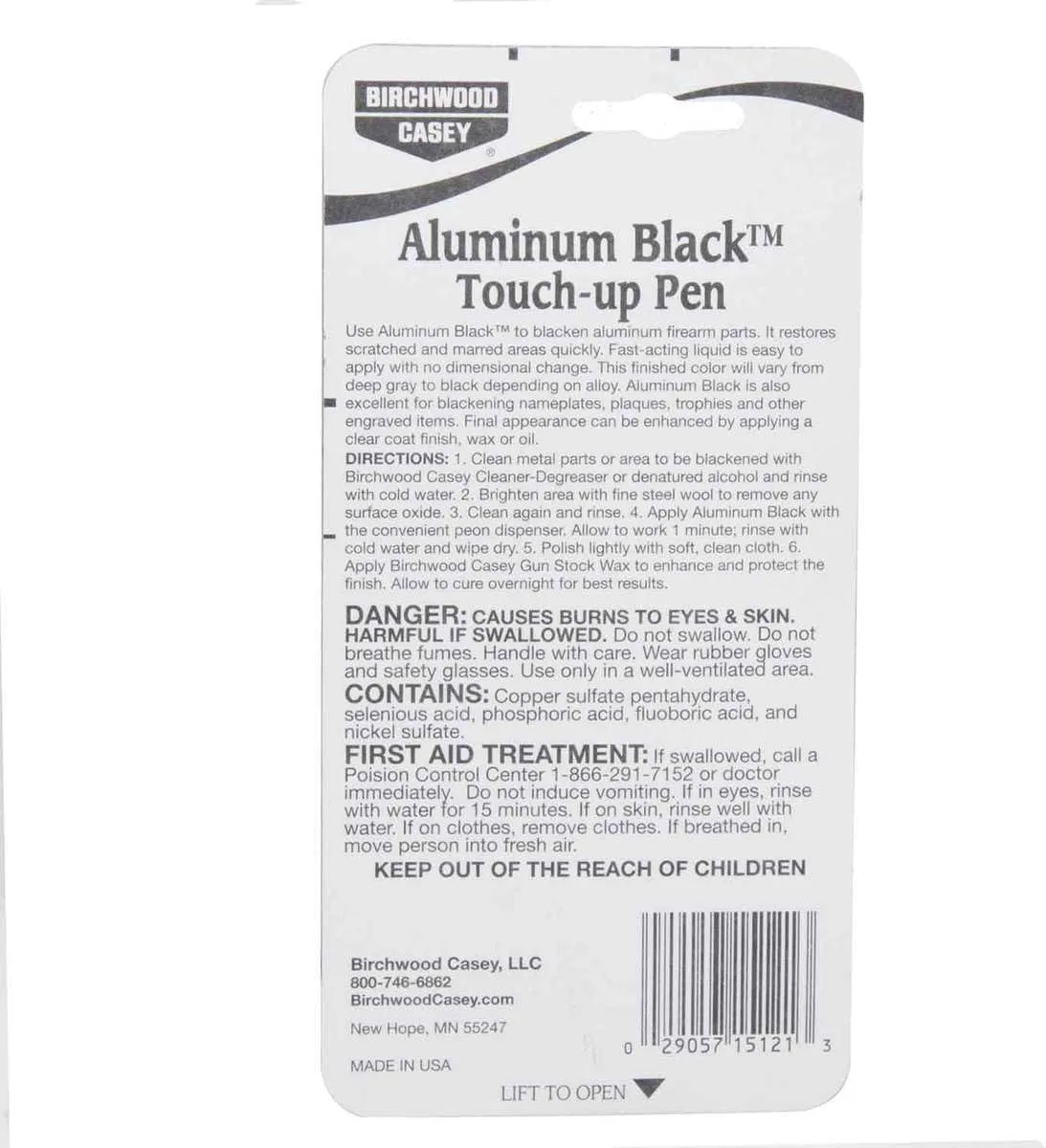 Birchwood Casey Fast-Drying Fast-Acting Aluminum Black Metal Finish Touch-Up Pen for Restoring Scratched and Marred Areas