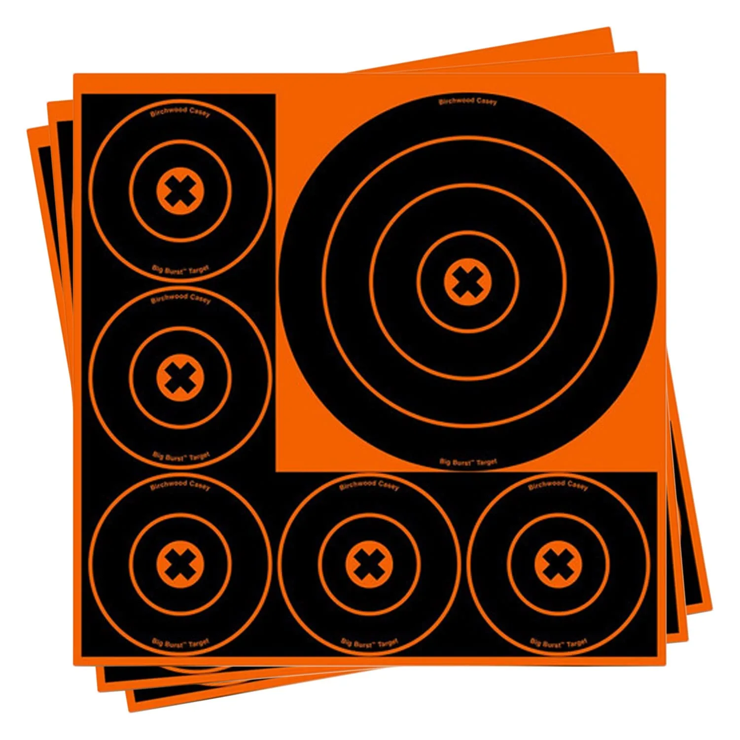 BIRCHWOOD CASEY Big Burst Bull's Eye Always Flat Adhesive Back Shooting Training Reactive Targets