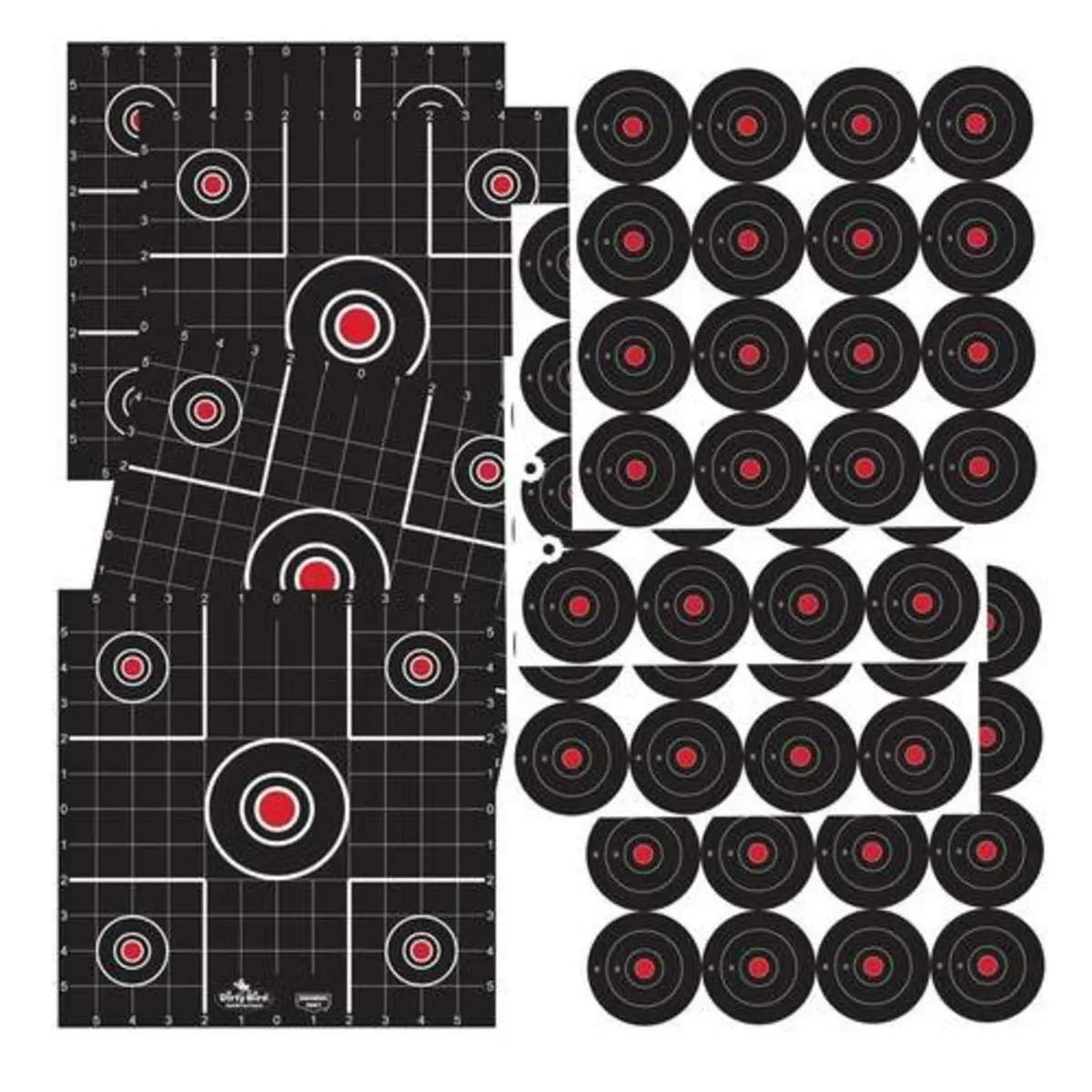 Birchwood Casey Non-Adhesive Dirty Bird White Splattering 12" Practice Shooting Sight-in & Bull's-Eye Target Combo