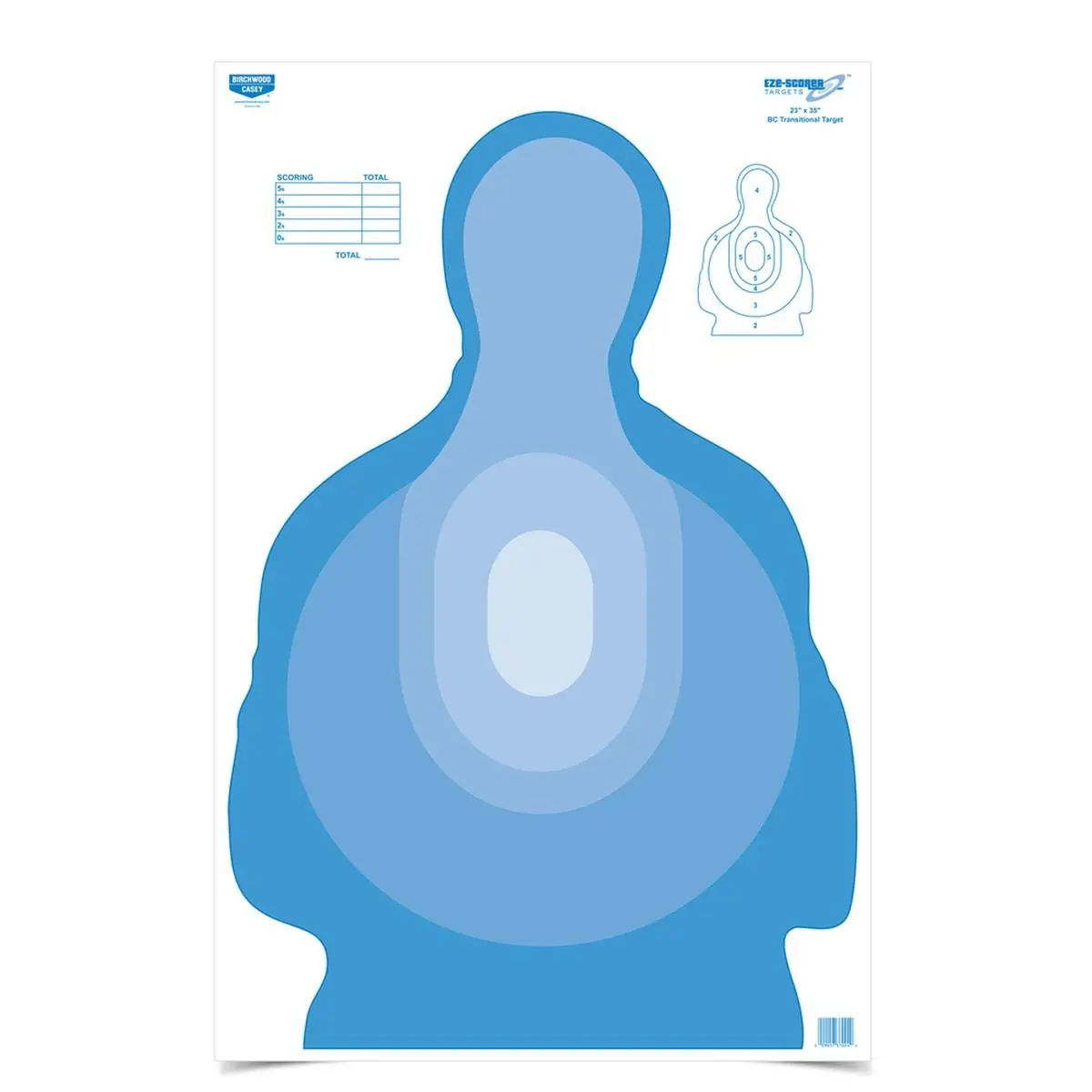 Birchwood Casey Eze-Scorer Transitional Blue Shoot-Up Brilliant White Paper Targets for Indoor and Outdoor Use