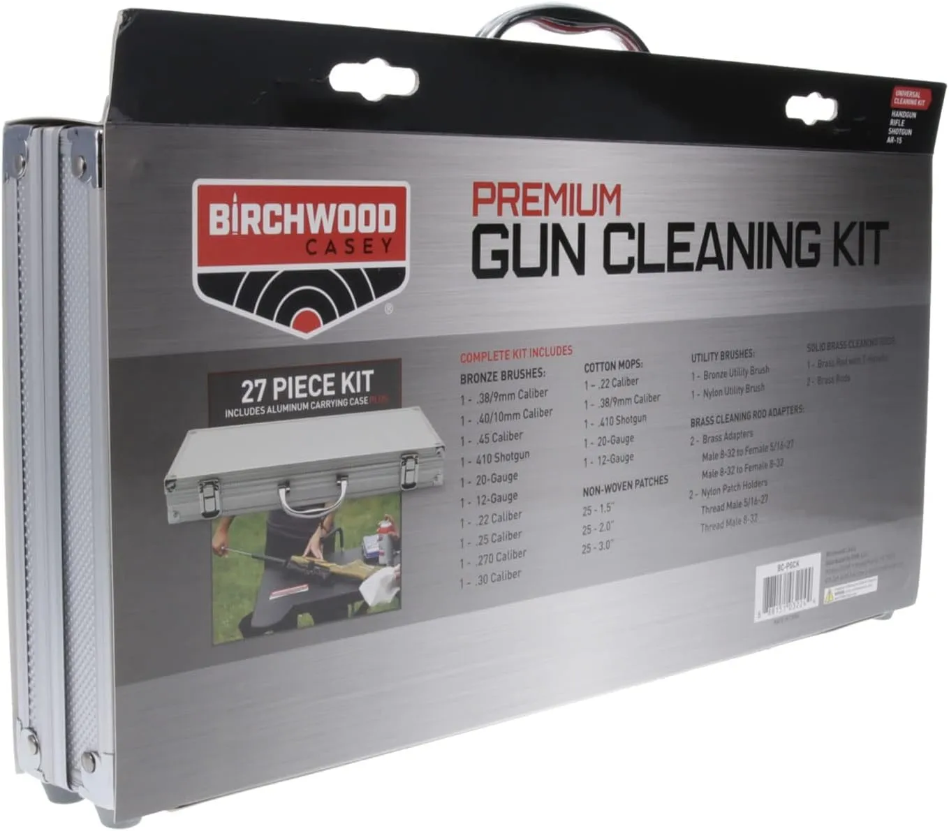 BIRCHWOOD CASEY Premium Gun Cleaning Kit | Durable Versatile Gun Maintenance Cleaning Tools Set | Brushes, Mops, Patches